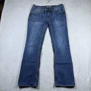 BKE Aiden Men's Jeans 30s (32x28) Mid Rise Stretch Western Straight Thick Stitch